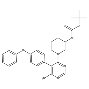 Tert-butyl (1-(6-amino-5-(4-phenoxyphenyl)pyrimidin-4-yl)piperidin-3-yl)carbamate Structure