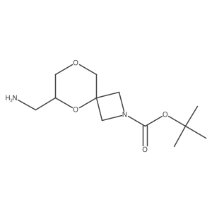 Tert-butyl 6-(aminomethyl)-5,8-dioxa-2-azaspiro[3.5]nonane-2-carboxylate结构式