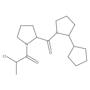 2-Chloro-1-[(2S)-2-(2-cyclopentylpyrrolidine-1-carbonyl)pyrrolidin-1-yl]propan-1-one结构式