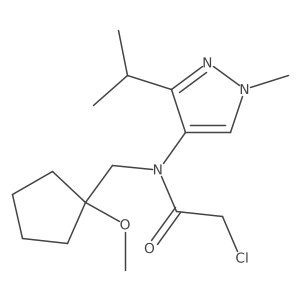 2-Chloro-N-[(1-methoxycyclopentyl)methyl]-N-(1-methyl-3-propan-2-ylpyrazol-4-yl)acetamide结构式