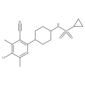 N-[1-(5-chloro-3-cyano-4,6-dimethylpyridin-2-yl)piperidin-4-yl]cyclopropanesulfonamide结构式