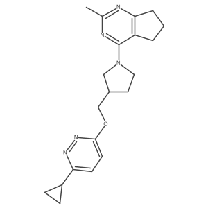 3-cyclopropyl-6-[(1-{2-methyl-5H,6H,7H-cyclopenta[d]pyrimidin-4-yl}pyrrolidin-3-yl)methoxy]pyridazine Structure