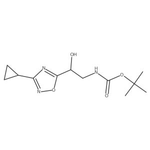 tert-butyl N-[2-(3-cyclopropyl-1,2,4-oxadiazol-5-yl)-2-hydroxyethyl]carbamate Structure