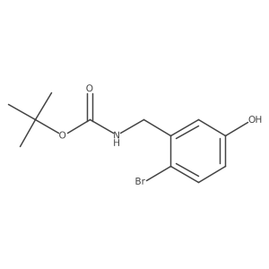 tert-butyl N-[(2-bromo-5-hydroxyphenyl)methyl]carbamate Structure