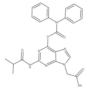2-(6-((Diphenylcarbamoyl)oxy)-2-isobutyramido-9H-purin-9-yl)acetic acid结构式