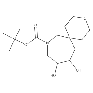 rac-tert-butyl (10R,11S)-10,11-dihydroxy-3-oxa-8-azaspiro[5.6]dodecane-8-carboxylate Structure