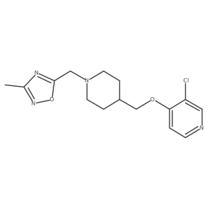 3-Chloro-4-({1-[(3-methyl-1,2,4-oxadiazol-5-yl)methyl]piperidin-4-yl}methoxy)pyridine结构式