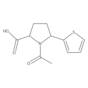 rac-(2R,5R)-1-acetyl-5-(thiophen-2-yl)pyrrolidine-2-carboxylic acid Structure
