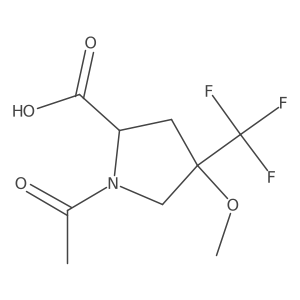(2S,4S)-1-acetyl-4-methoxy-4-(trifluoromethyl)pyrrolidine-2-carboxylic acid结构式