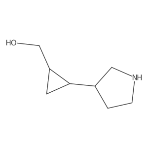 rac-[(1R,2S)-2-(pyrrolidin-3-yl)cyclopropyl]methanol结构式