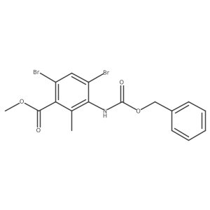 Methyl 3-{[(benzyloxy)carbonyl]amino}-4,6-dibromo-2-methylbenzoate结构式
