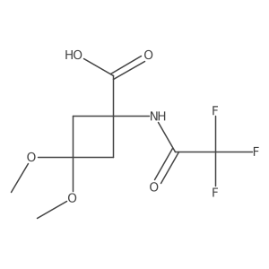 3,3-Dimethoxy-1-(2,2,2-trifluoroacetamido)cyclobutane-1-carboxylic acid结构式