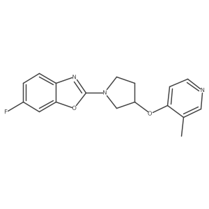 6-Fluoro-2-{3-[(3-methylpyridin-4-yl)oxy]pyrrolidin-1-yl}-1,3-benzoxazole结构式