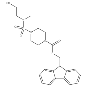 (9H-fluoren-9-yl)methyl 4-[(2-hydroxyethyl)(methyl)sulfamoyl]piperazine-1-carboxylate结构式
