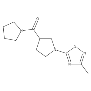 3-Methyl-5-[3-(pyrrolidine-1-carbonyl)pyrrolidin-1-yl]-1,2,4-thiadiazole结构式