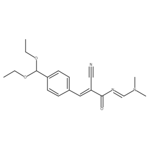 (2Z)-2-cyano-3-[4-(diethoxymethyl)phenyl]-N-[(1E)-(dimethylamino)methylidene]prop-2-enamide Structure