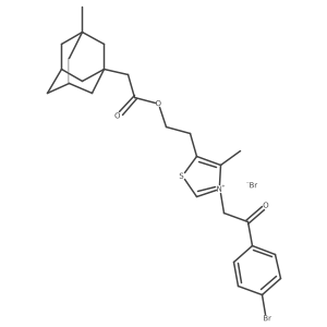 3-[2-(4-Bromophenyl)-2-oxoethyl]-4-methyl-5-(2-{[2-(3-methyladamantan-1-yl)acetyl]oxy}ethyl)-1,3-thiazol-3-ium bromide结构式