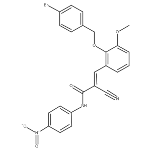 (Z)-3-[2-[(4-Bromophenyl)methoxy]-3-methoxyphenyl]-2-cyano-N-(4-nitrophenyl)prop-2-enamide Structure