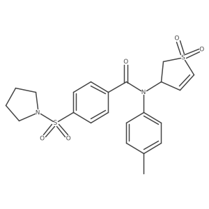 N-(1,1-dioxo-2,3-dihydrothiophen-3-yl)-N-(p-tolyl)-4-pyrrolidin-1-ylsulfonyl-benzamide结构式