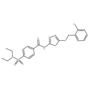 N-[5-[(2-chlorophenyl)methylsulfanyl]-1,3,4-thiadiazol-2-yl]-4-(diethylsulfamoyl)benzamide Structure