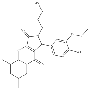 1-(3-ethoxy-4-hydroxyphenyl)-2-(3-hydroxypropyl)-5,7-dimethyl-4a,5,6,7,8,8a-hexahydro-1H-chromeno[2,3-c]pyrrole-3,9-dione Structure