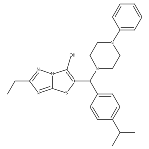 2-Ethyl-5-((4-isopropylphenyl)(4-phenylpiperazin-1-yl)methyl)thiazolo[3,2-b][1,2,4]triazol-6-ol结构式