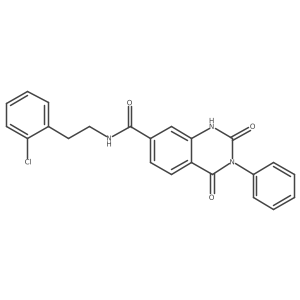 N-(2-chlorophenethyl)-2,4-dioxo-3-phenyl-1,2,3,4-tetrahydroquinazoline-7-carboxamide结构式