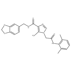 5-amino-N-[(2H-1,3-benzodioxol-5-yl)methyl]-1-{[(2,6-dimethylphenyl)carbamoyl]methyl}-1H-1,2,3-triazole-4-carboxamide Structure
