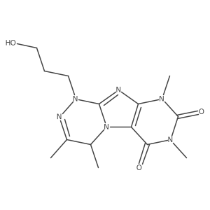 1-(3-hydroxypropyl)-3,4,7,9-tetramethyl-7,9-dihydro-[1,2,4]triazino[3,4-f]purine-6,8(1H,4H)-dione Structure