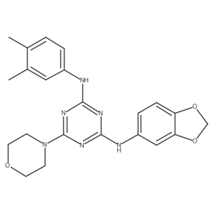 N-(1,3-benzodioxol-5-yl)-N'-(3,4-dimethylphenyl)-6-(morpholin-4-yl)-1,3,5-triazine-2,4-diamine Structure
