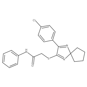 2-{[3-(4-Chlorophenyl)-1,4-diazaspiro[4.4]nona-1,3-dien-2-YL]sulfanyl}-N-phenylacetamide结构式