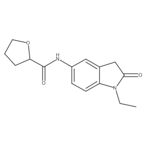 N-(1-ethyl-2-oxoindolin-5-yl)tetrahydrofuran-2-carboxamide结构式