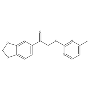 1-(1,3-Benzodioxol-5-yl)-2-[(4-methylpyrimidin-2-yl)sulfanyl]ethanone结构式