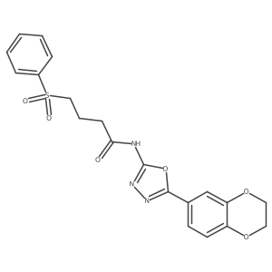 N-(5-(2,3-dihydrobenzo[b][1,4]dioxin-6-yl)-1,3,4-oxadiazol-2-yl)-4-(phenylsulfonyl)butanamide结构式