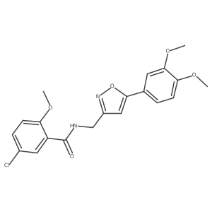 5-chloro-N-((5-(3,4-dimethoxyphenyl)isoxazol-3-yl)methyl)-2-methoxybenzamide结构式