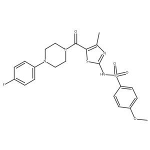 Benzenesulfonamide, N-[5-[[4-(4-fluorophenyl)-1-piperazinyl]carbonyl]-4-methyl-2-thiazolyl]-4-methoxy-结构式