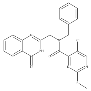 N-benzyl-5-chloro-2-(methylsulfanyl)-N-[(4-oxo-3,4-dihydroquinazolin-2-yl)methyl]pyrimidine-4-carboxamide Structure