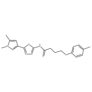 4-[(4-chlorophenyl)sulfanyl]-N-[5-(1,5-dimethyl-1H-pyrazol-3-yl)-1,3,4-oxadiazol-2-yl]butanamide Structure