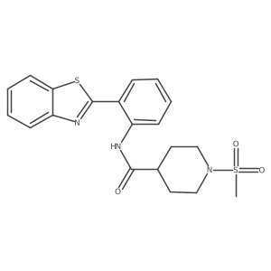 N-(2-(benzo[d]thiazol-2-yl)phenyl)-1-(methylsulfonyl)piperidine-4-carboxamide结构式