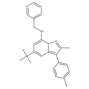 5-tert-butyl-3-(4-fluorophenyl)-2-methyl-N-(pyridin-3-ylmethyl)pyrazolo[1,5-a]pyrimidin-7-amine Structure
