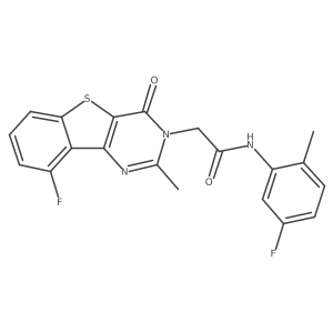 2-(9-fluoro-2-methyl-4-oxo[1]benzothieno[3,2-d]pyrimidin-3(4H)-yl)-N-(5-fluoro-2-methylphenyl)acetamide结构式