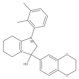 3-(2,3-Dihydrobenzo[b][1,4]dioxin-6-yl)-1-(2,3-dimethylphenyl)-3-hydroxy-2,3,5,6,7,8-hexahydroimidazo[1,2-a]pyridin-1-ium bromide结构式