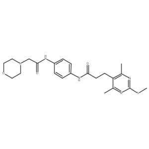 3-[4,6-dimethyl-2-(methylsulfanyl)pyrimidin-5-yl]-N-{4-[2-(morpholin-4-yl)acetamido]phenyl}propanamide Structure