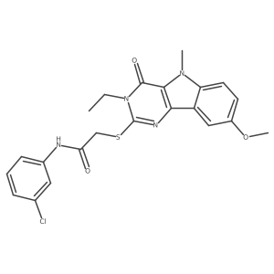 N-(3-chlorophenyl)-2-((3-ethyl-8-methoxy-5-methyl-4-oxo-4,5-dihydro-3H-pyrimido[5,4-b]indol-2-yl)thio)acetamide Structure