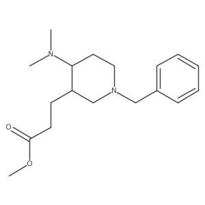 Methyl 3-(1-benzyl-4-(dimethylamino)piperidin-3-yl)propanoate结构式