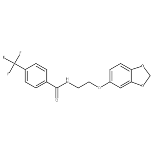 N-[2-(2H-1,3-benzodioxol-5-yloxy)ethyl]-4-(trifluoromethyl)benzamide Structure