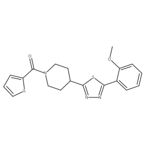 4-[5-(2-Methoxyphenyl)-1,3,4-thiadiazol-2-yl]-1-(thiophene-2-carbonyl)piperidine Structure