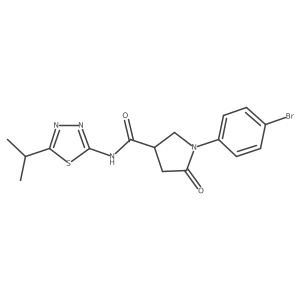 1-(4-bromophenyl)-5-oxo-N-[(2E)-5-(propan-2-yl)-1,3,4-thiadiazol-2(3H)-ylidene]pyrrolidine-3-carboxamide Structure