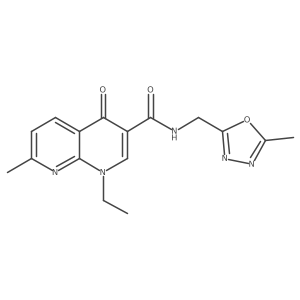 1-ethyl-7-methyl-N-((5-methyl-1,3,4-oxadiazol-2-yl)methyl)-4-oxo-1,4-dihydro-1,8-naphthyridine-3-carboxamide Structure