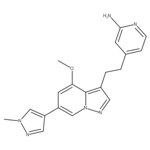 4-[2-[4-Methoxy-6-(1-methyl-1H-pyrazol-4-yl)pyrazolo[1,5-a]pyridin-3-yl]ethyl]-2-pyridinamine Structure